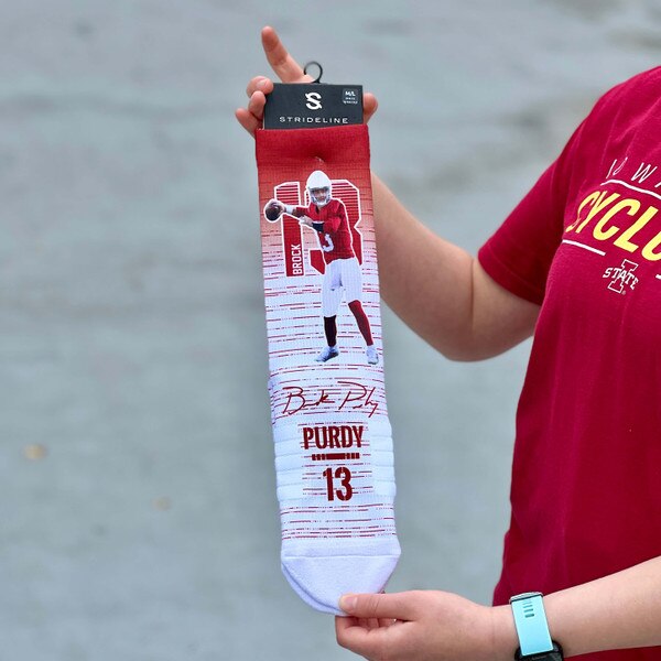 Strideline Brock Purdy Action Cardinal Socks